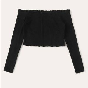 lettuce edge rib-knit tee